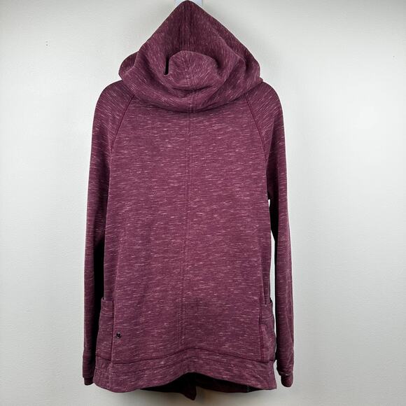 Lululemon Find Your Centre Wrap Hoodie Heathered Marled Rust Berry 4 Burgundy - Picture 7 of 14